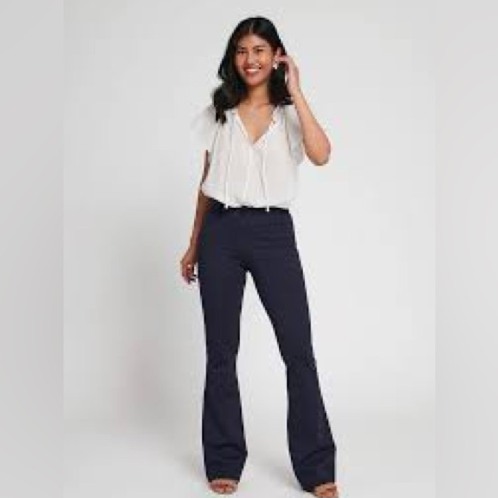 Betabrand Classic Dress Pants Yoga Pants Bootcut Navy Blue Stretch Office Work M - Picture 3 of 13
